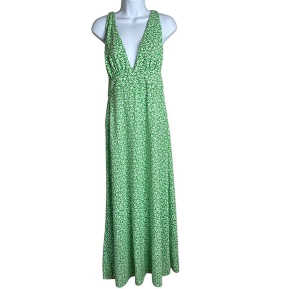 ASOS Plunge Maxi Dress in a Green Based Ditsy Floral Print - Size 10 - Picture 2 of 11